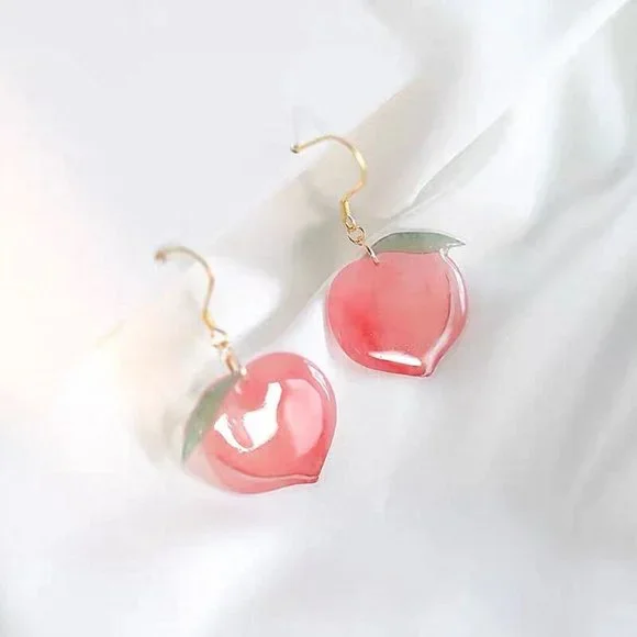 🍑Brand New Luscious Peach Contemporary Womens Earrings - Picture 5 of 7
